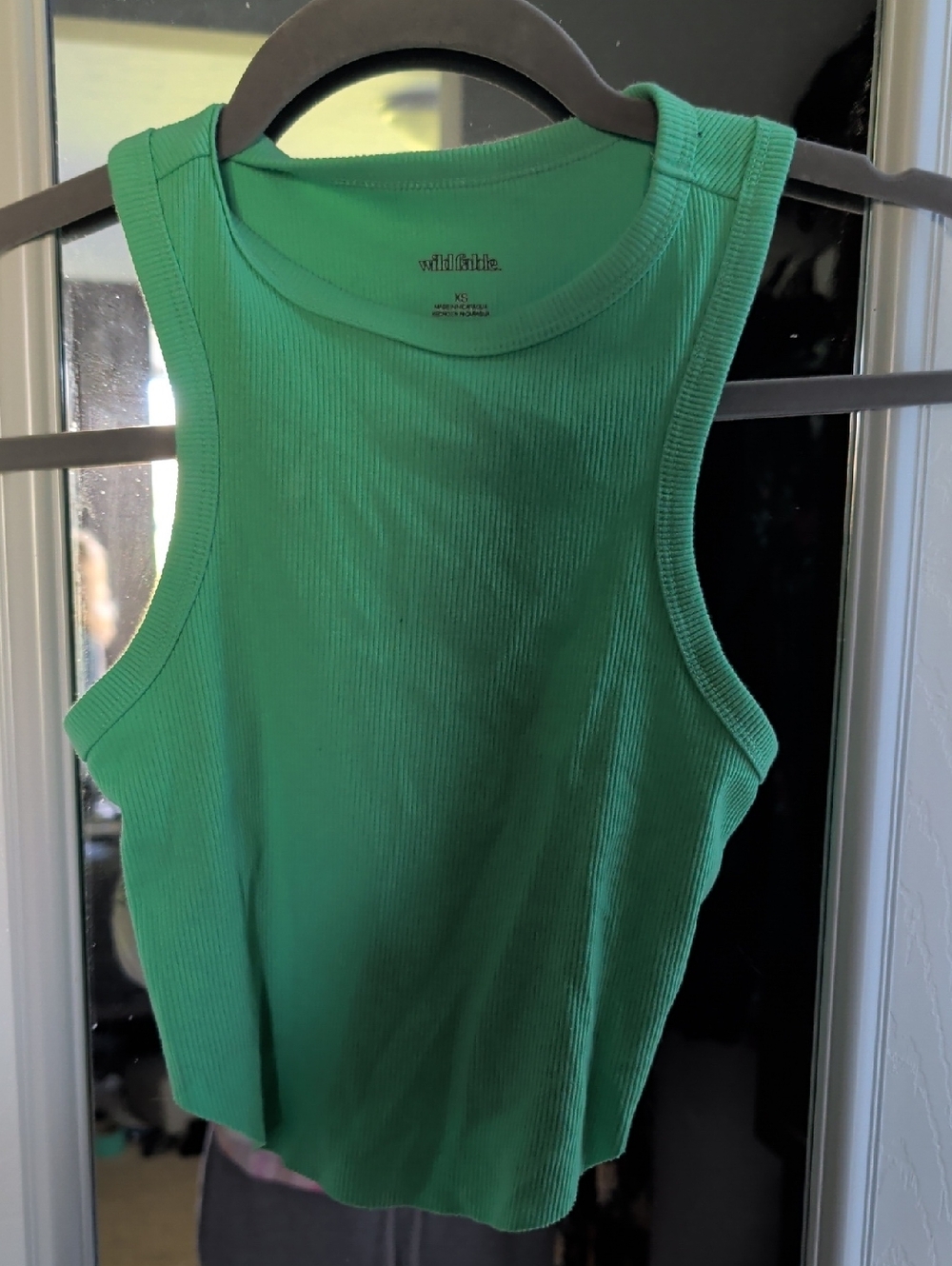 wild fable bright green ribbed cropped tank